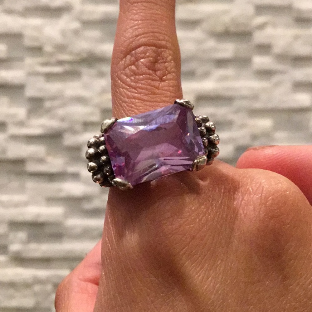Amethyst silver ring